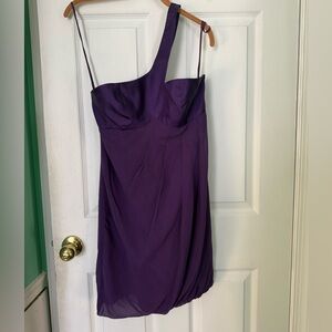 Armani Exchange 100% Silk One Shoulder Purple Dress